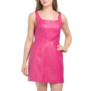 NWOT BCBGeneration Hot Pink Faux Leather Dress, size Medium